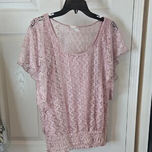 Pink Lace Women's Top